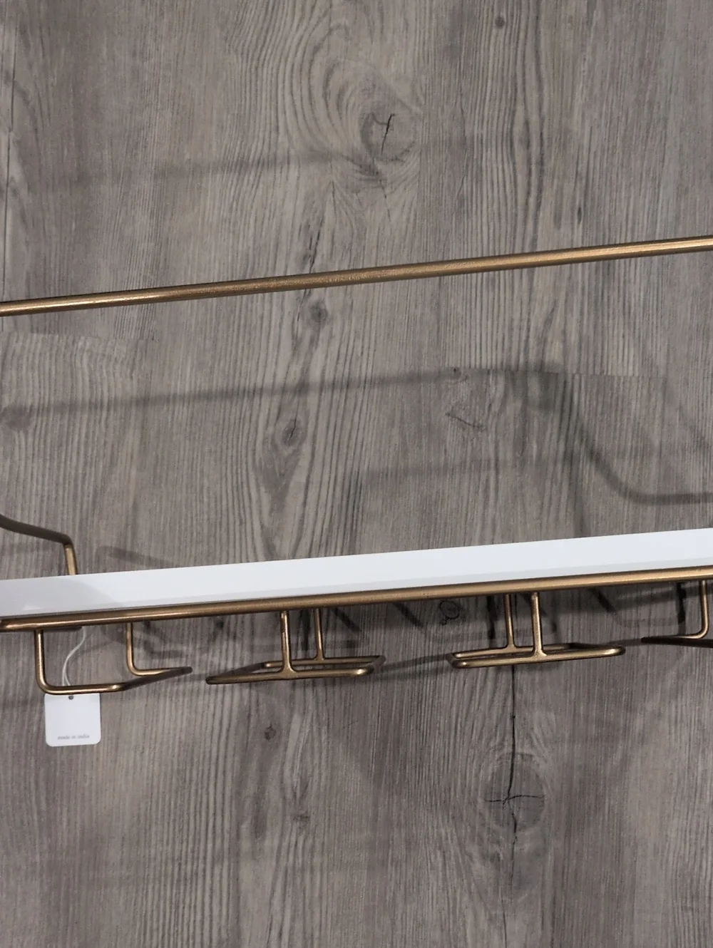 NWT Anthropologie Mayfair Wall-Mounted Wine Glass Shelf White And Gold